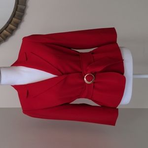Size 4 petite Tahari bright red blazer